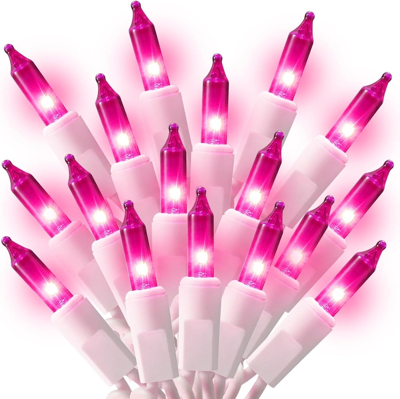 100 Count Mini Pink Lights String, 21ft Pink Christmas Tree Lights Plug in,Christmas Pink String Lights for Room, Valentine's Day Outdoor Porch Decor Birthday Celebrations and Weddings Decorations